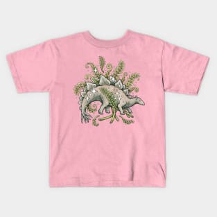 Stegosaurus + Ferns Botanical Dinosaur Kids T-Shirt